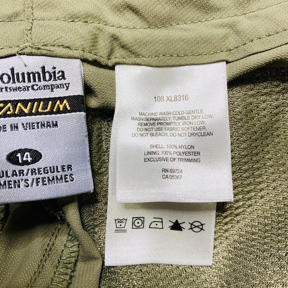 Columbia Sportswear Women's Titanium Omni Dry Convertible Pants Khaki  Size 14 - Picture 5 of 10